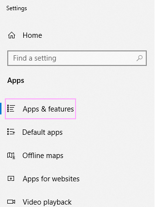 Open Apps & features.
