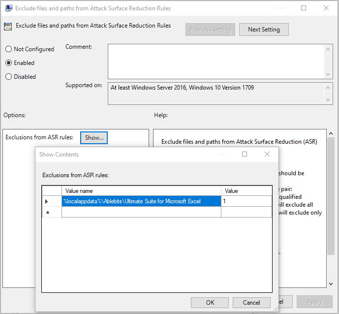 The exclusion folder. The exclusion folder.