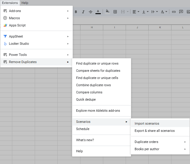 Import scenarios to Remove Duplicates.