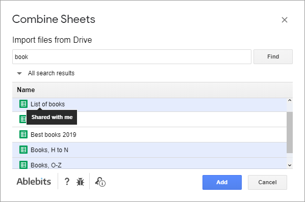 Search for specific files all over your Google Drive using a part of its name.