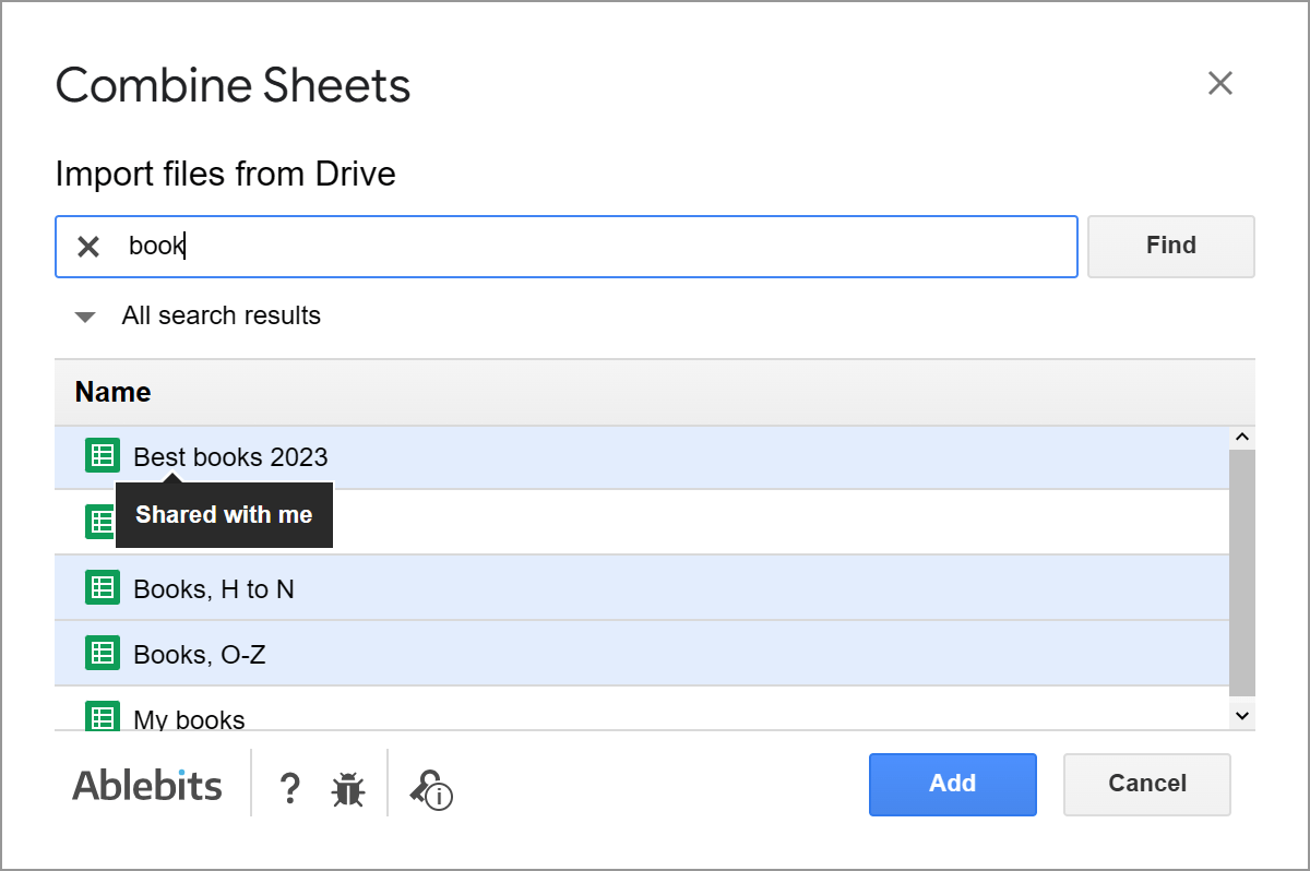 Search for specific files all over your Google Drive using a part of its name.