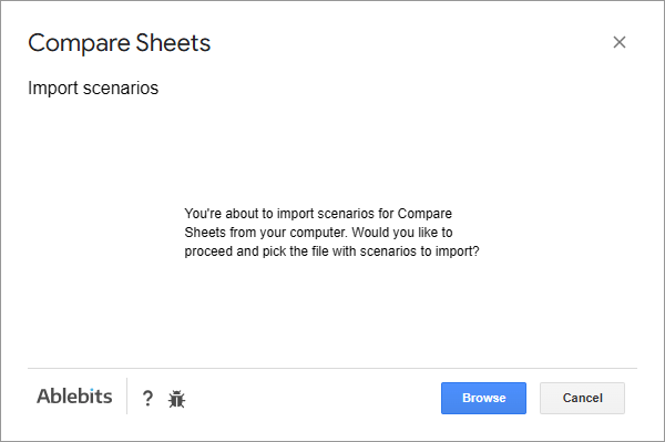 Import scenarios from your computer.