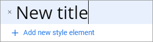 Name your new style element.