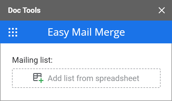 Add mailing list from an existing Google Sheets document.