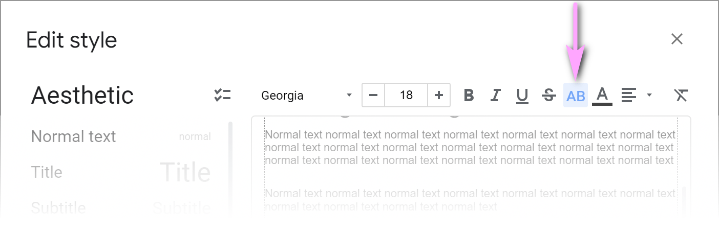 Turn selected headings to uppercase.