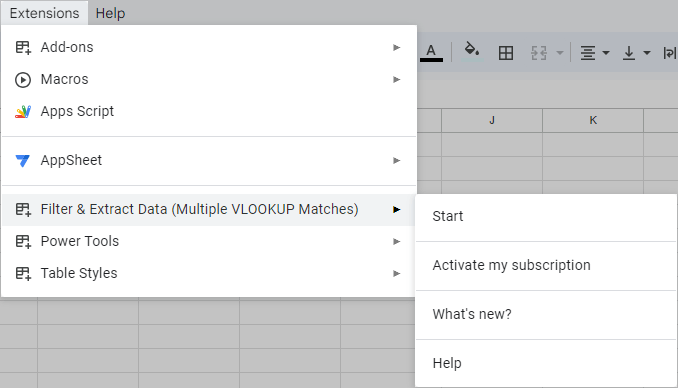 Run the add-on from the Google Sheets menu.