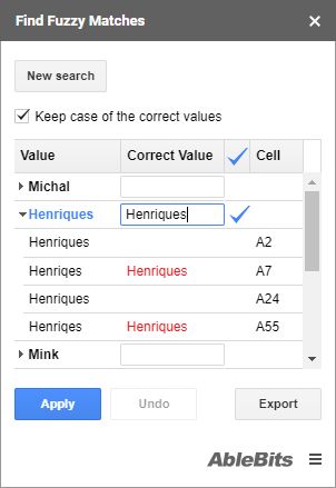 Enter and apply the correct value to other nodes in the group.