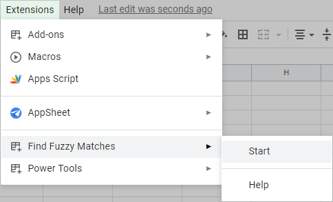 Find Fuzzy Matches for Google Sheets help