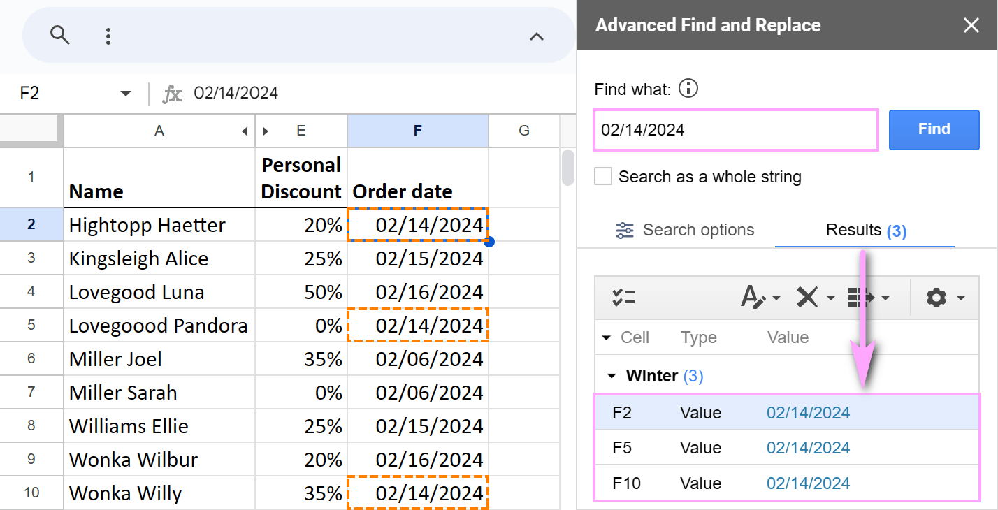 How to find and replace dates in Google Sheets.