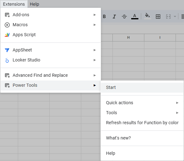 Open Power Tools using the same Add-ons menu.