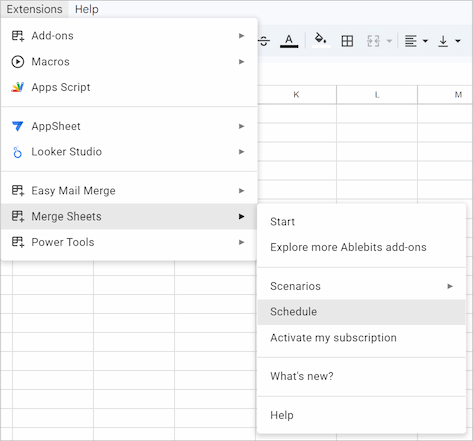 Accessing the Schedule menu. Accessing the Schedule menu.