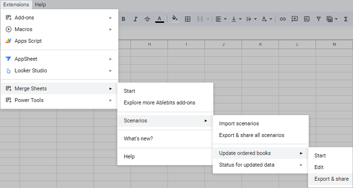 How to export & share selected scenarios from Merge Sheets.