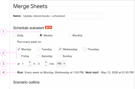 Configuring a weekly schedule. Configuring a weekly schedule.