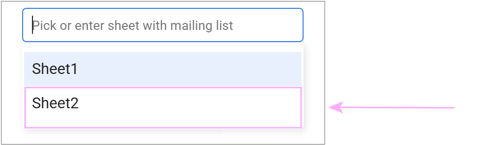 Choose another sheet if needed.