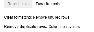 Find the action under the Favorite tools tab.
