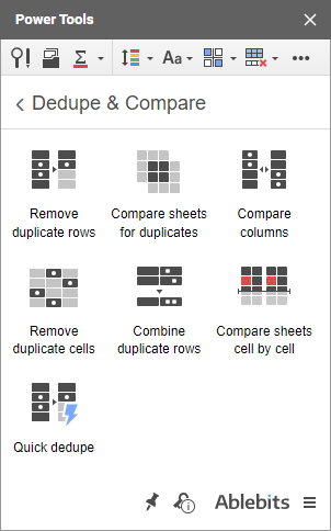 Dedupe & Compare in Power Tools.