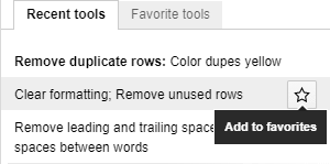 Add the tool to favorites.