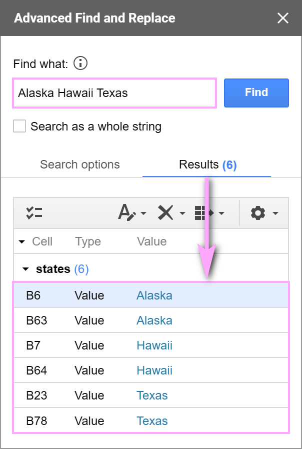 Advanced Find and Replace for Google Sheets, version 2.0, can search for multiple values simultaneously.