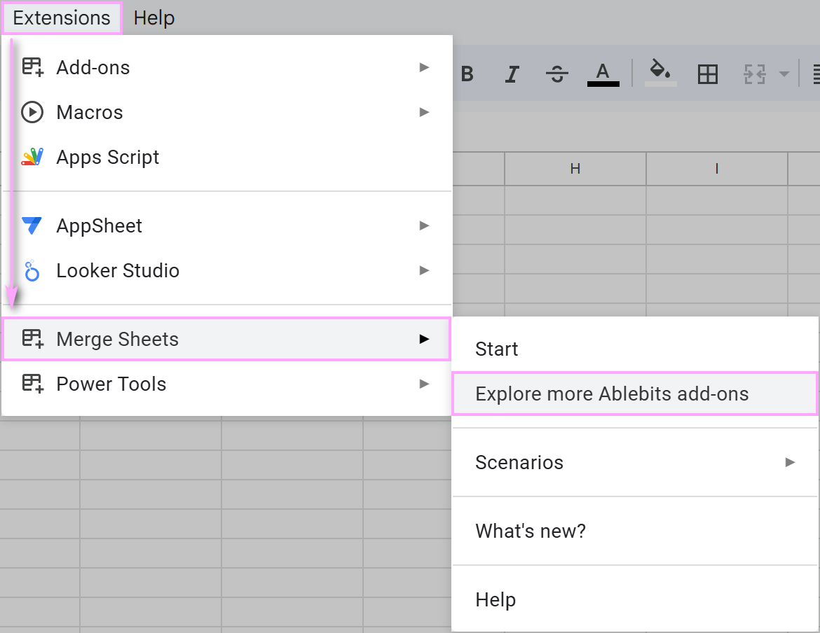 Quick access to more Ablebits add-ons for Google Sheets & Google Docs.