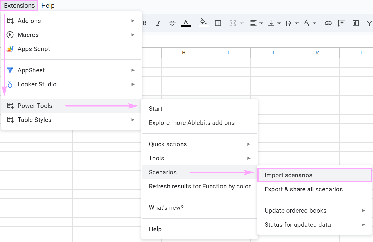 Import shared scenarios to Power Tools.