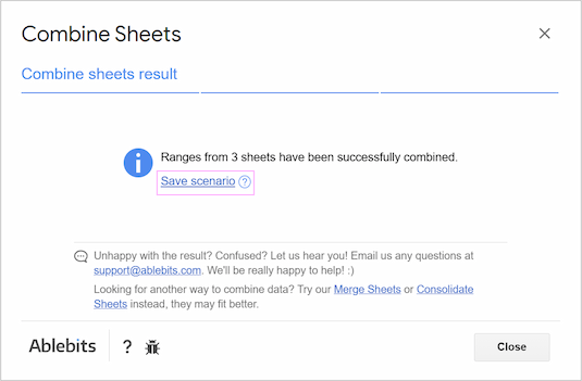 Save settings into a scenario. Save settings into a scenario.