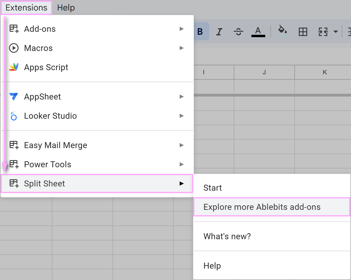 Quick access to more Ablebits add-ons for Google Sheets & Google Docs.