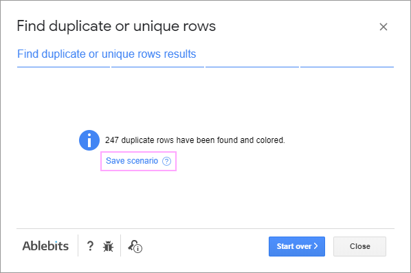 Save the settings you've just used into the new scenario.