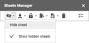 Hide sheets from the drop-down menu.