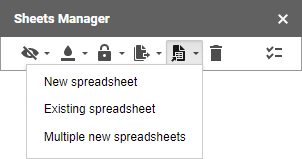 Options to move sheets.