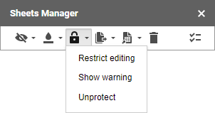 Restrict editing, show warning or unlock the sheets completely.
