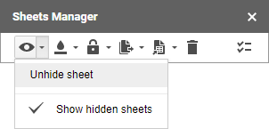 Unhide sheets from the drop-down menu.