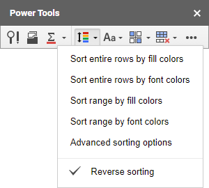 Sort Google sheet or range by font or fill colors.