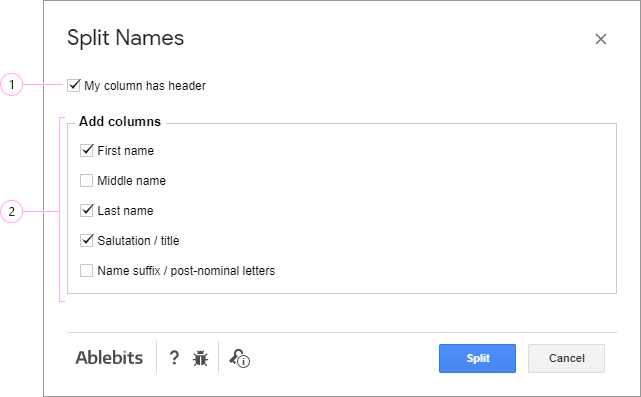 How would you like to separate names?