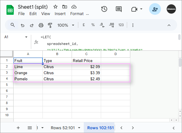 New rows appearing in the extra sheets.