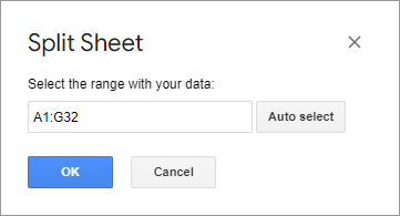 Select the range with your data.