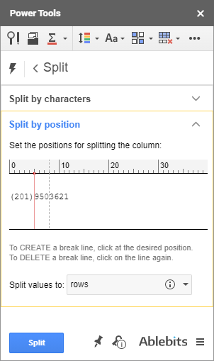 Split text to columns and rows in Google Sheets