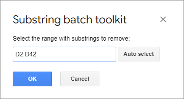 Select substrings to remove.