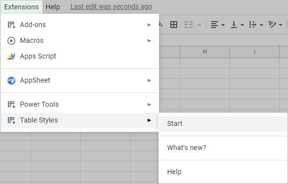 Start the add-on in Google Sheets.