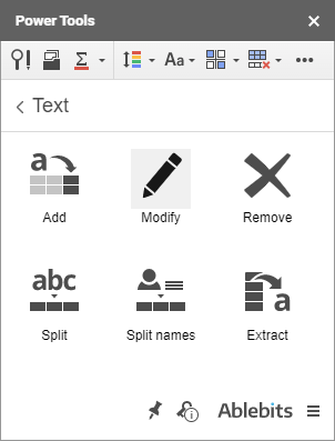 Click the Modify icon to access the tool.