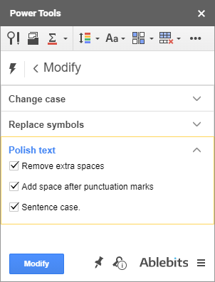 Normalize text in Google Sheets.