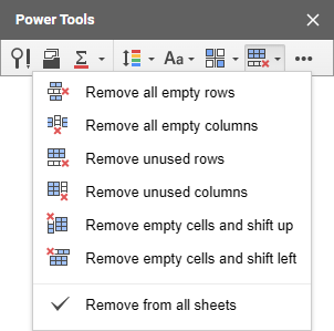 Delete blank and unused rows and columns.