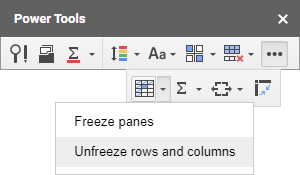 How to unfreeze rows and columns in Google Sheets.