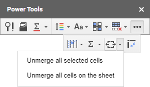 Unmerge all cells in the selected range or on the sheet.