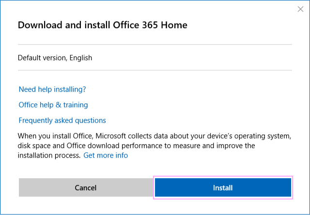 Download and install Office 365 Home.