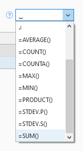 Select delimiters for merged values. Choose aggregate functions.