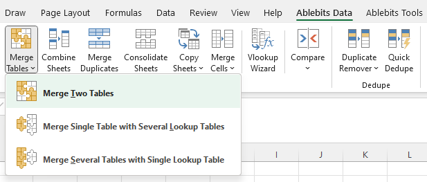 Merge Two Tables in Excel.