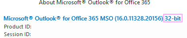 Find out the bit version of Office.