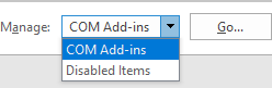 Click COM Add-ins.