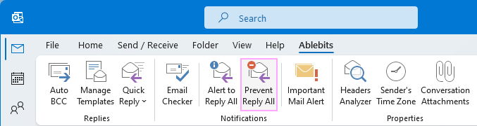 Prevent Reply All on the Outlook ribbon