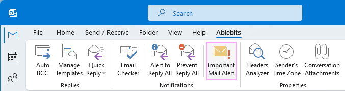 Open the Important Mail Alert window.